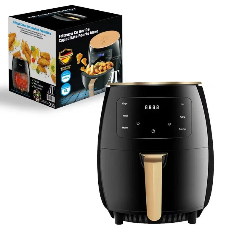 4.8 QT Large Capacity Multifunctional Fully Automatic Digital Air Fryer with Touch Screen, Multiple Preset Cooking Modes, Adjustable Temperature and Timer, Nonstick Detachable Basket for Less-Oil Healthy Cooking of Fries, Chi