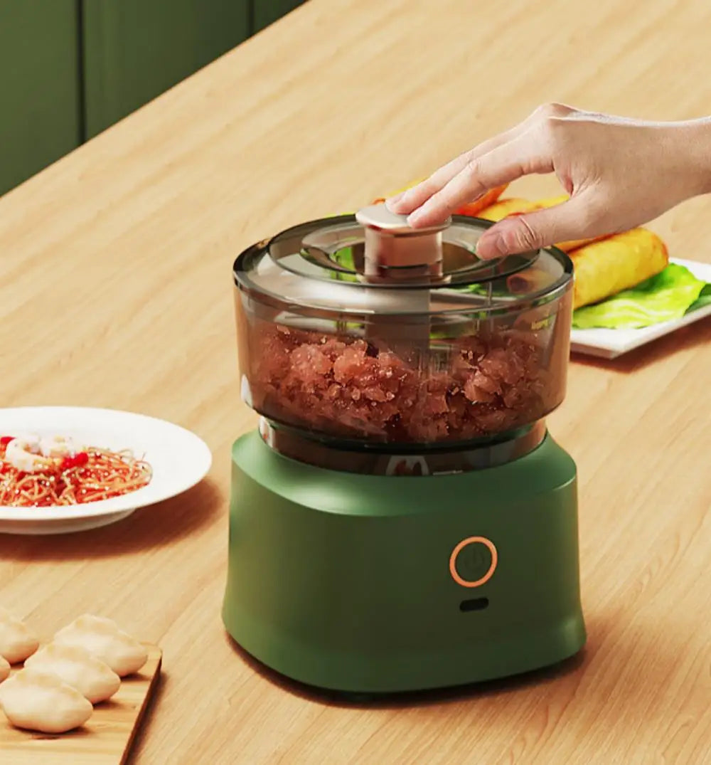 USB Charging 160ml Mini Wireless Electric Food Chopper, Garlic Press Meat Grinder Vegetable Shredder for Home Kitchen