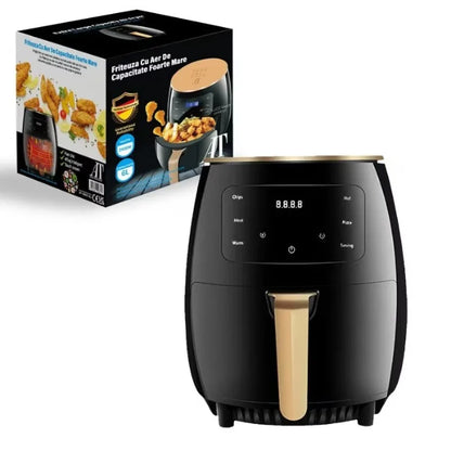 4.8 QT Large Capacity Multifunctional Fully Automatic Digital Air Fryer with Touch Screen, Multiple Preset Cooking Modes, Adjustable Temperature and Timer, Nonstick Detachable Basket for Less-Oil Healthy Cooking of Fries, Chi