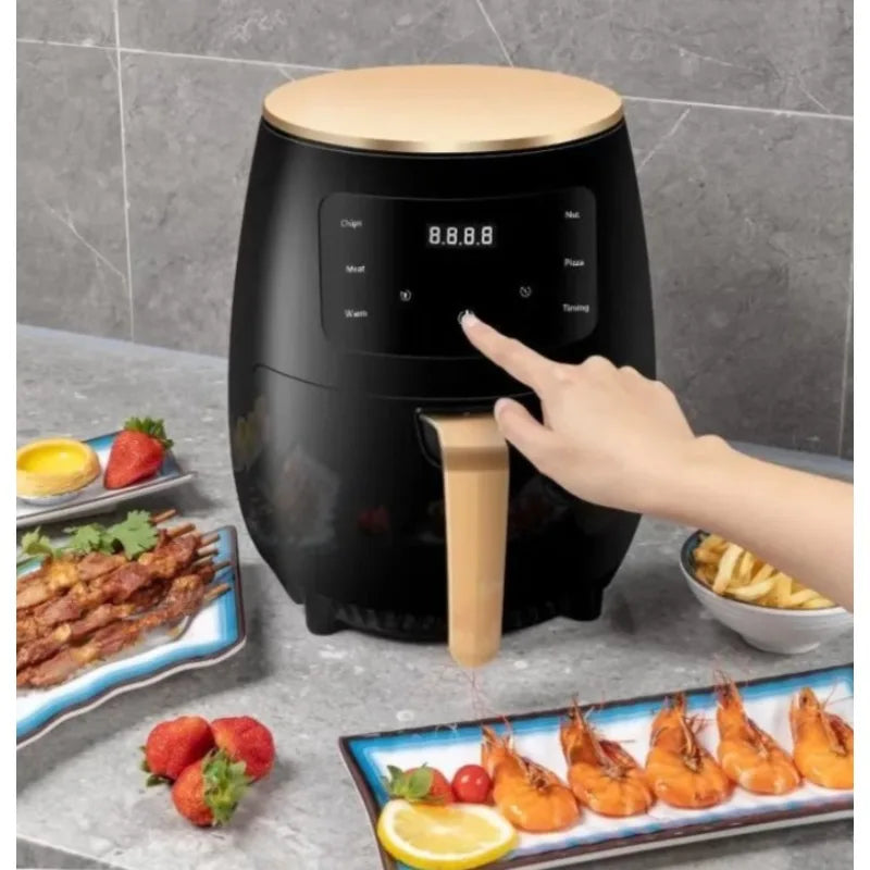 4.8 QT Large Capacity Multifunctional Fully Automatic Digital Air Fryer with Touch Screen, Multiple Preset Cooking Modes, Adjustable Temperature and Timer, Nonstick Detachable Basket for Less-Oil Healthy Cooking of Fries, Chi